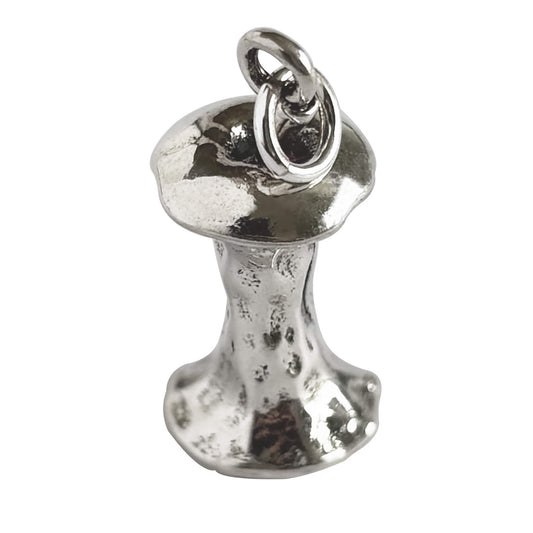 Vintage 3D silver apple core charm