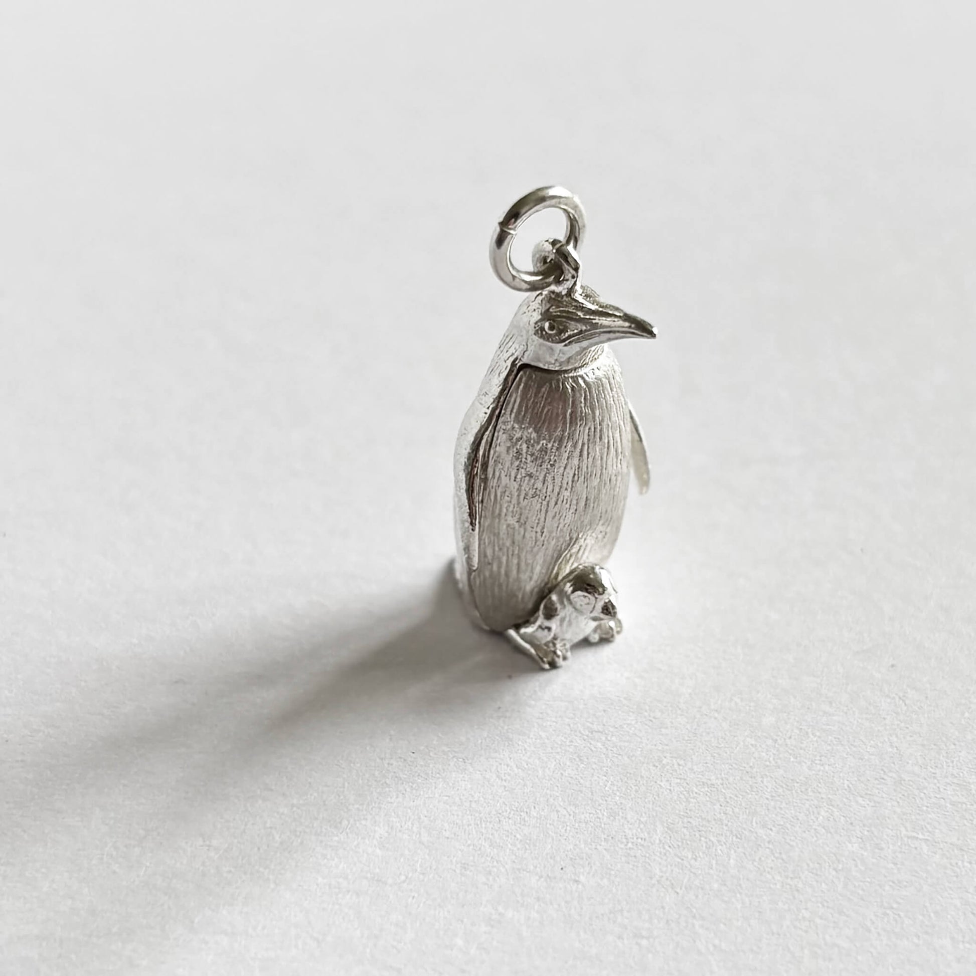 Sterling silver Emperor Penguin and Chick Charm