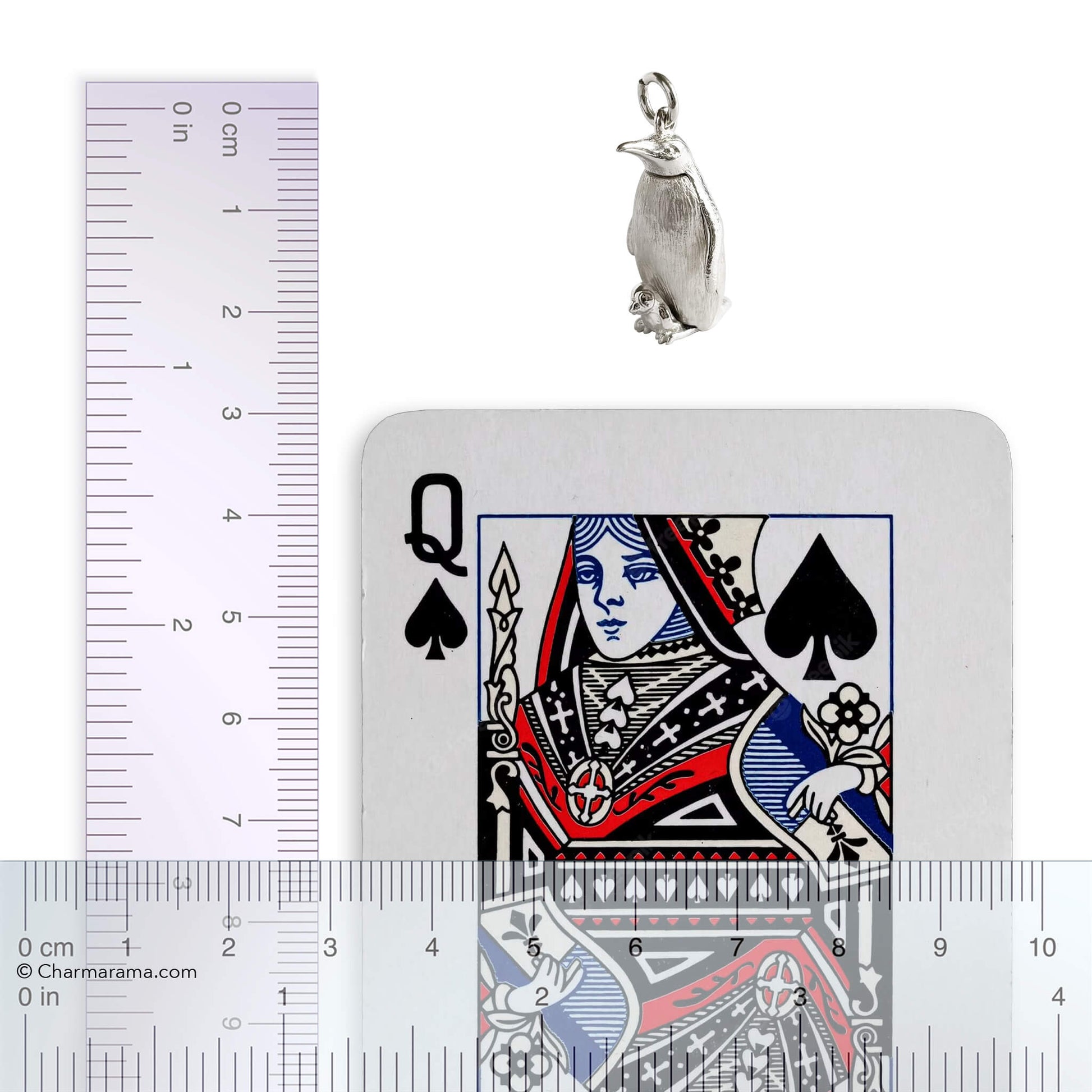 Sterling silver Emperor Penguin and Chick Pendant