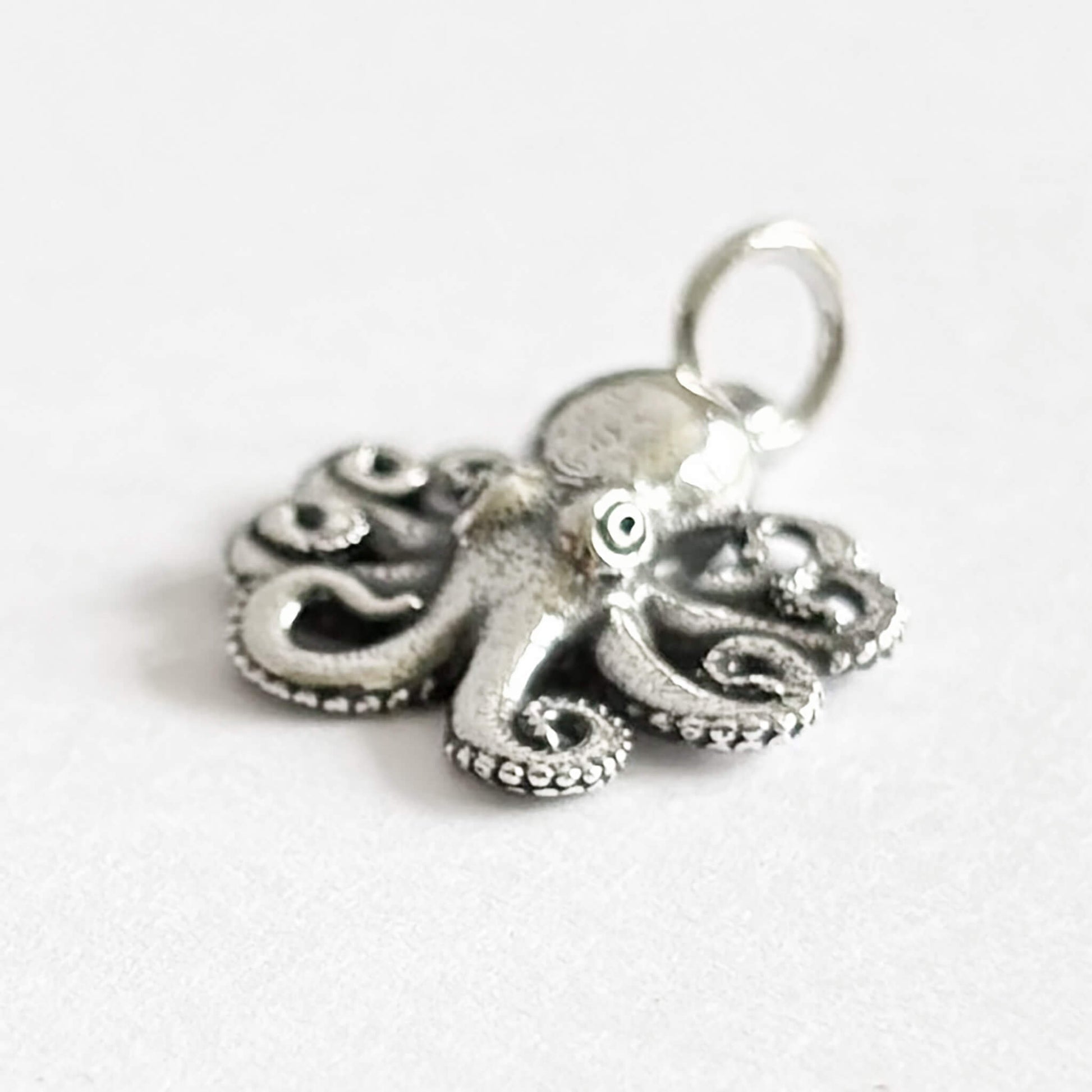 Sterling silver octopus charm