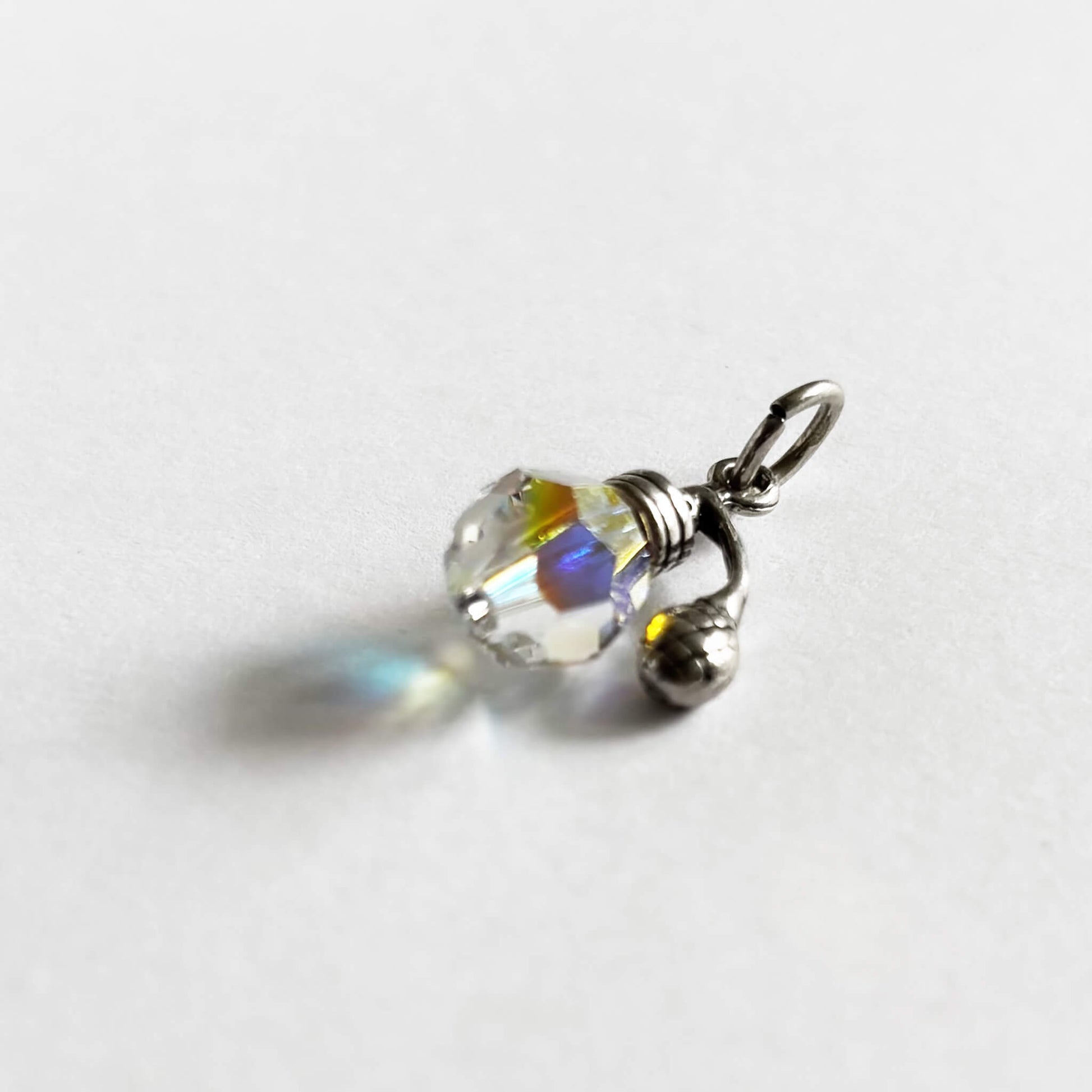 Perfume atomiser charm sterling silver and crystal pendant