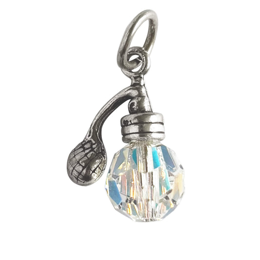Sterling silver and crystal perfume bottle charm