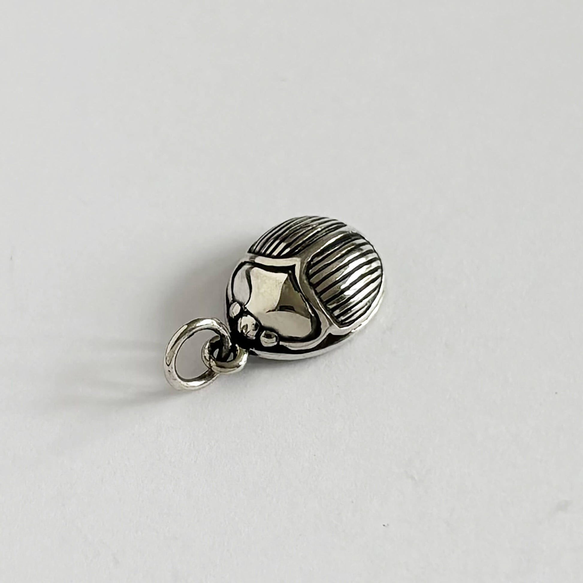 Sterling silver scarab beetle charm