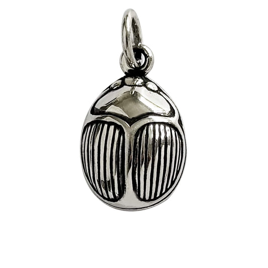 Sterling silver scarab beetle charm pendant
