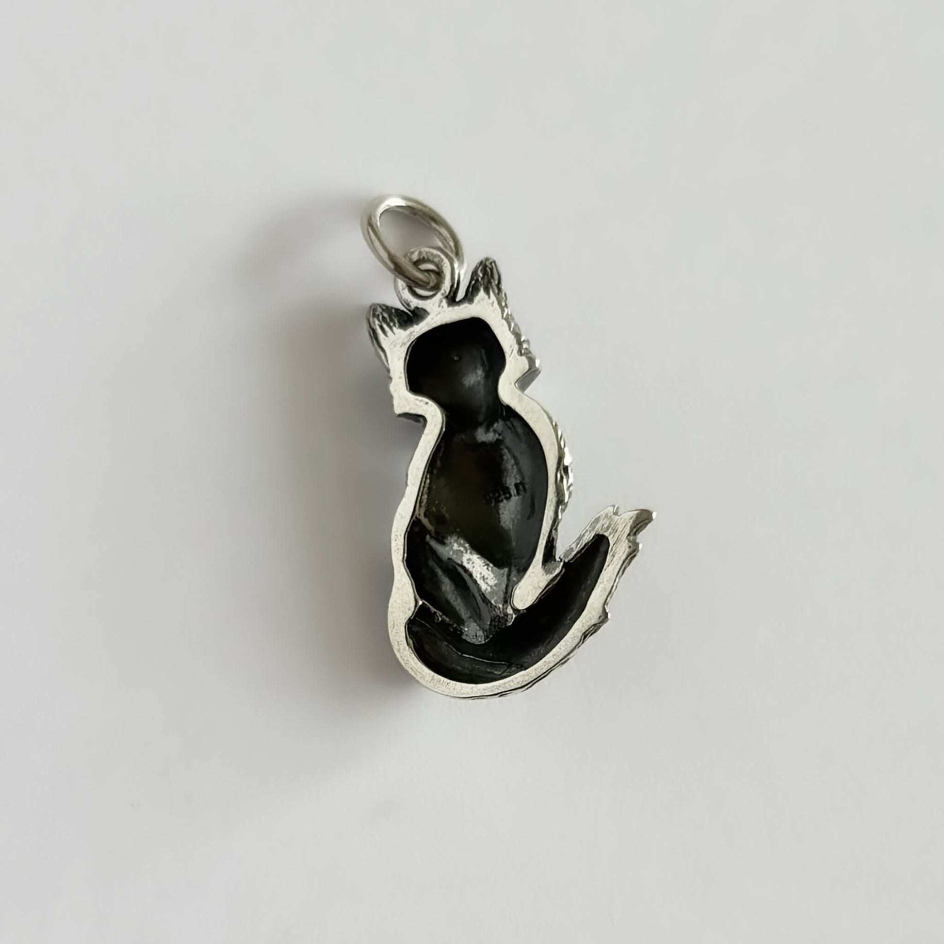 Back of sterling silver fox charm