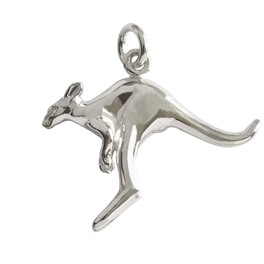 Sterling silver jumping kangaroo charm