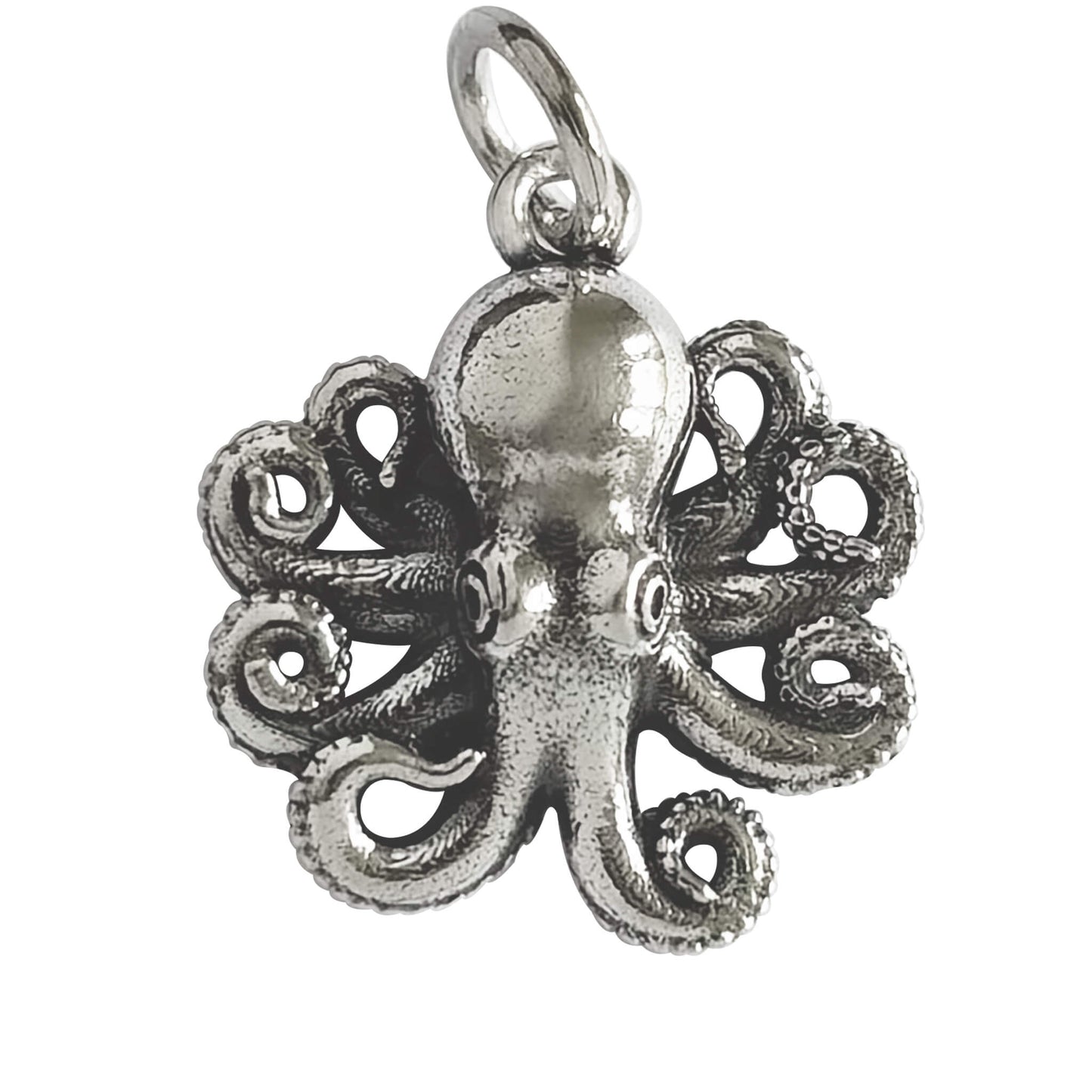 Sterling silver octopus charm
