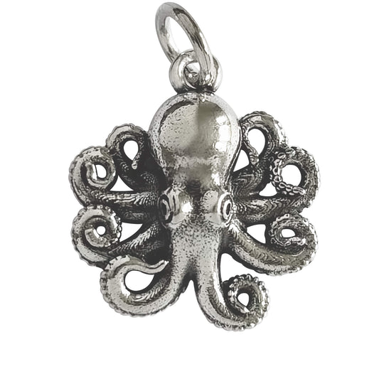Sterling silver octopus charm