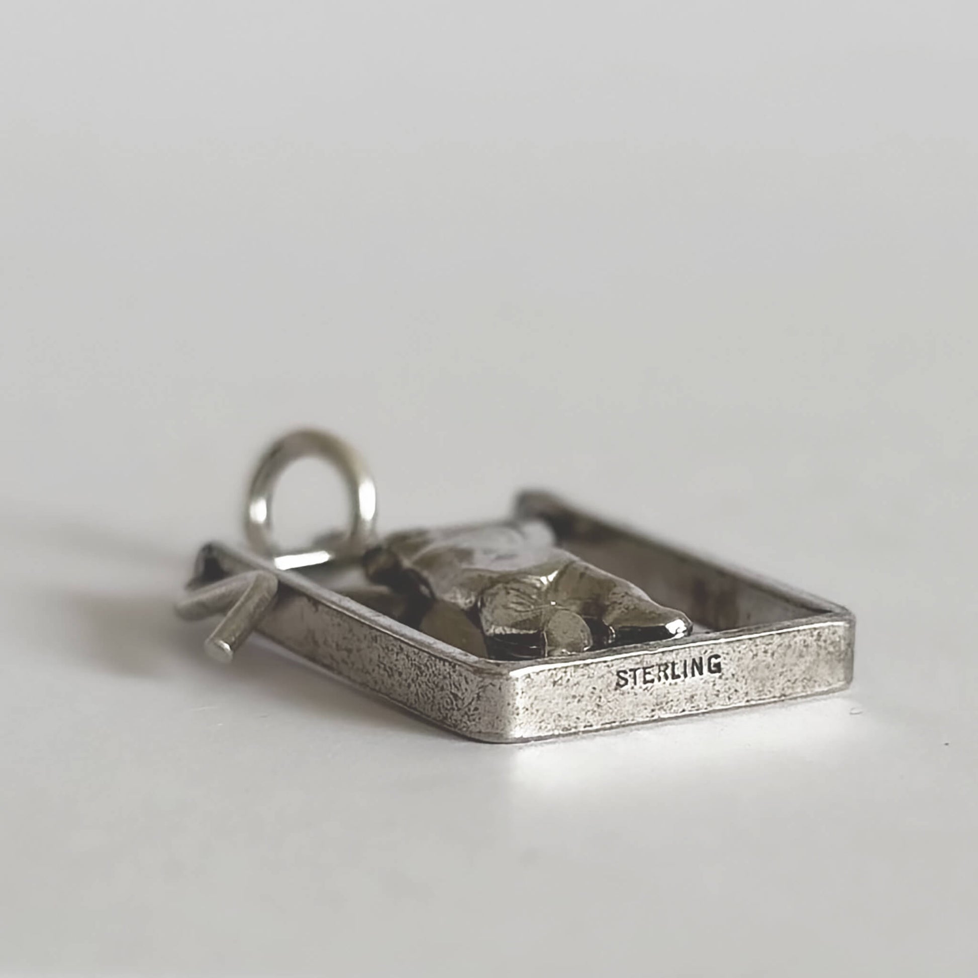 Vintage sterling silver enamel acrobat clown charm