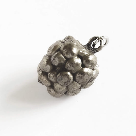 Blackberry charm vintage silver pendant