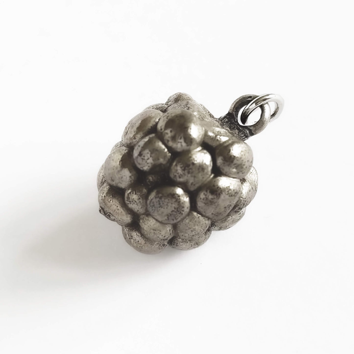 Blackberry charm vintage silver pendant