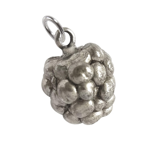 Vintage silver raspberry charm pendant