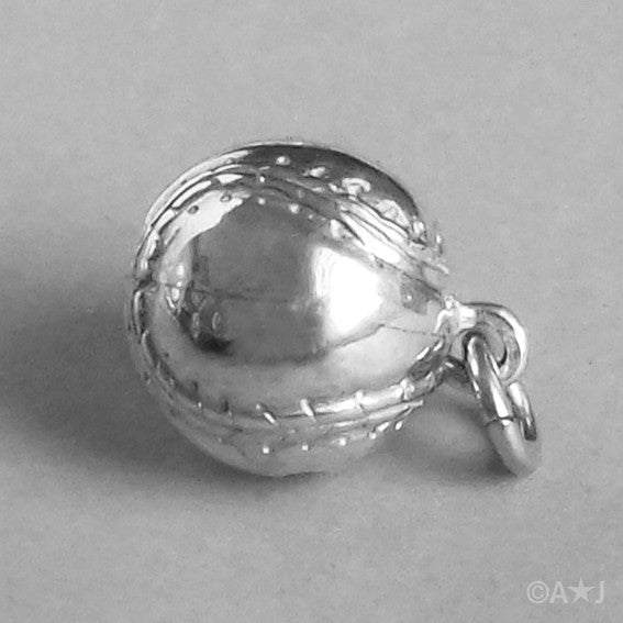 Baseball Charm in Sterling Silver or Gold