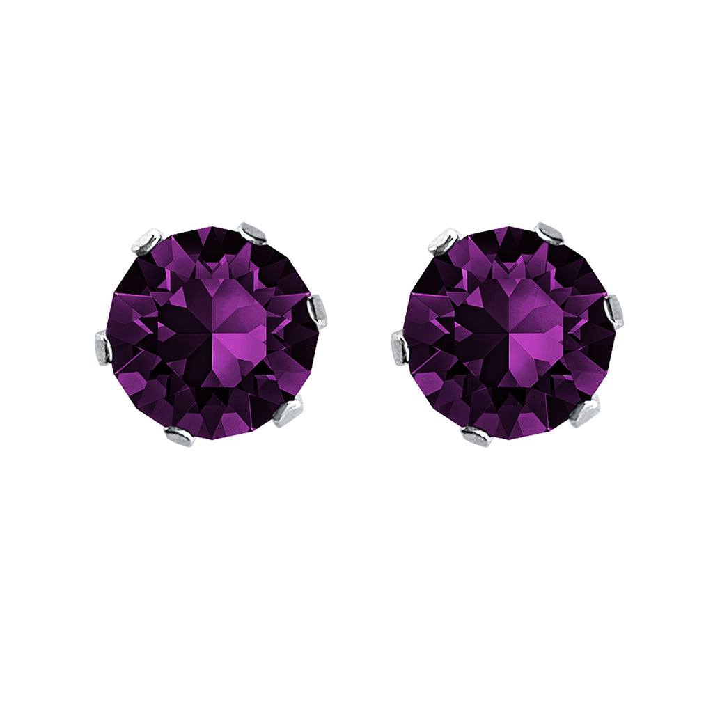 swarovski solitaire earrings | choice of colours amethyst