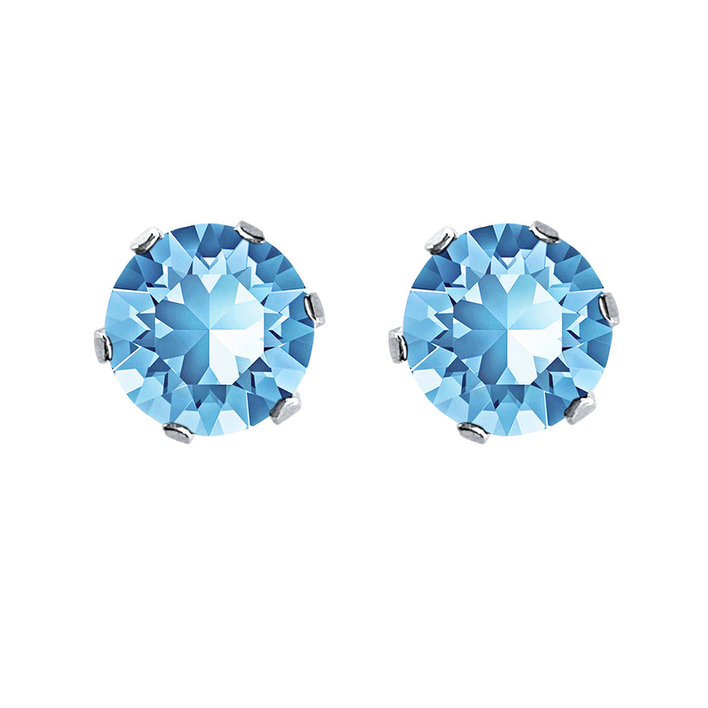 swarovski solitaire earrings | choice of colours aquamarine