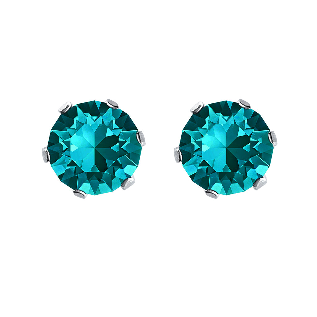 swarovski solitaire earrings | choice of colours blue zircon