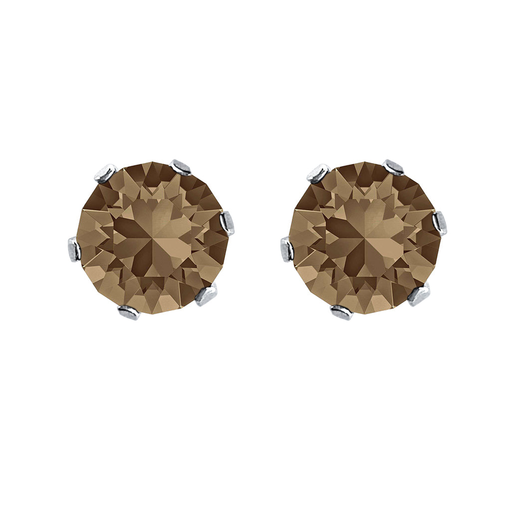 swarovski solitaire earrings | choice of colours bronze
