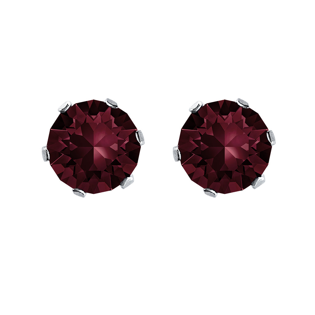 swarovski solitaire earrings | choice of colours burgundy