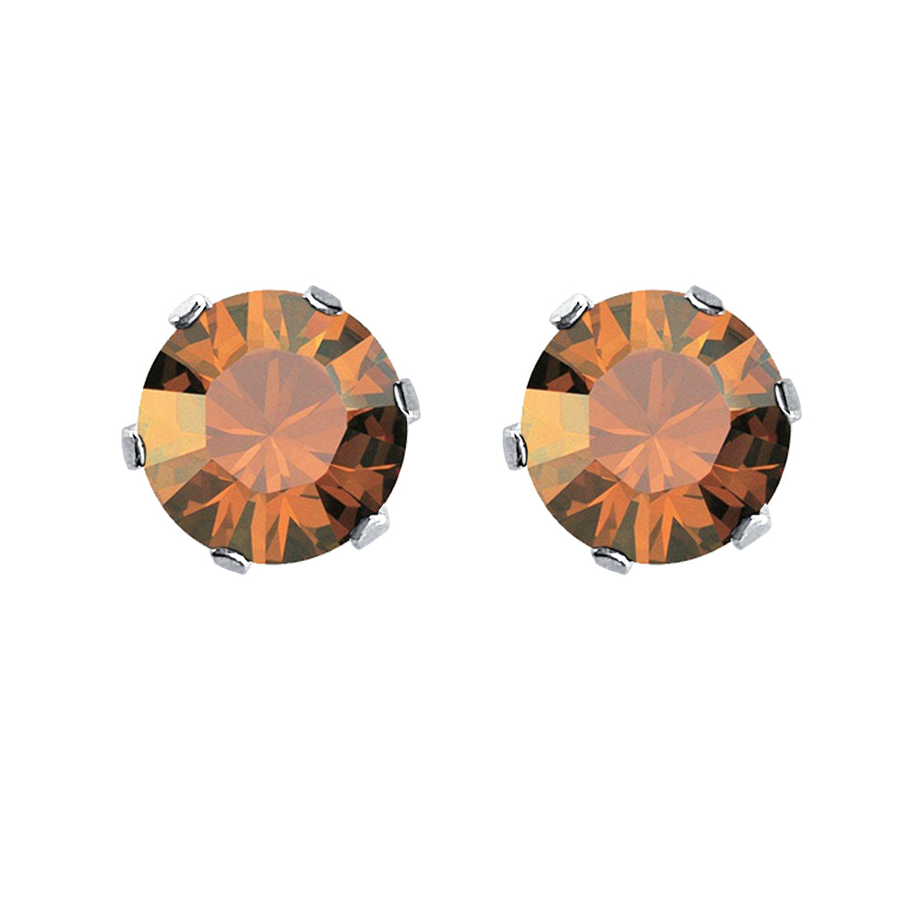 swarovski solitaire earrings | choice of colours crystal copper