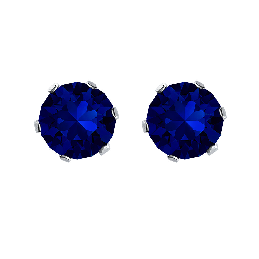 swarovski solitaire earrings | choice of colours dark indigo