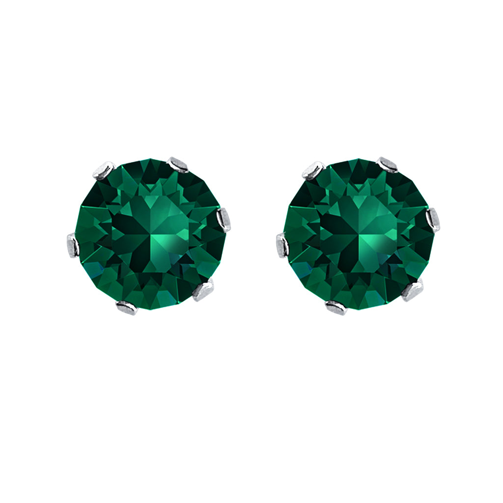 swarovski solitaire earrings | choice of colours emerald