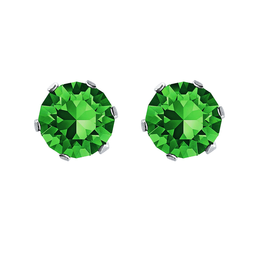 swarovski solitaire earrings | choice of colours fern green