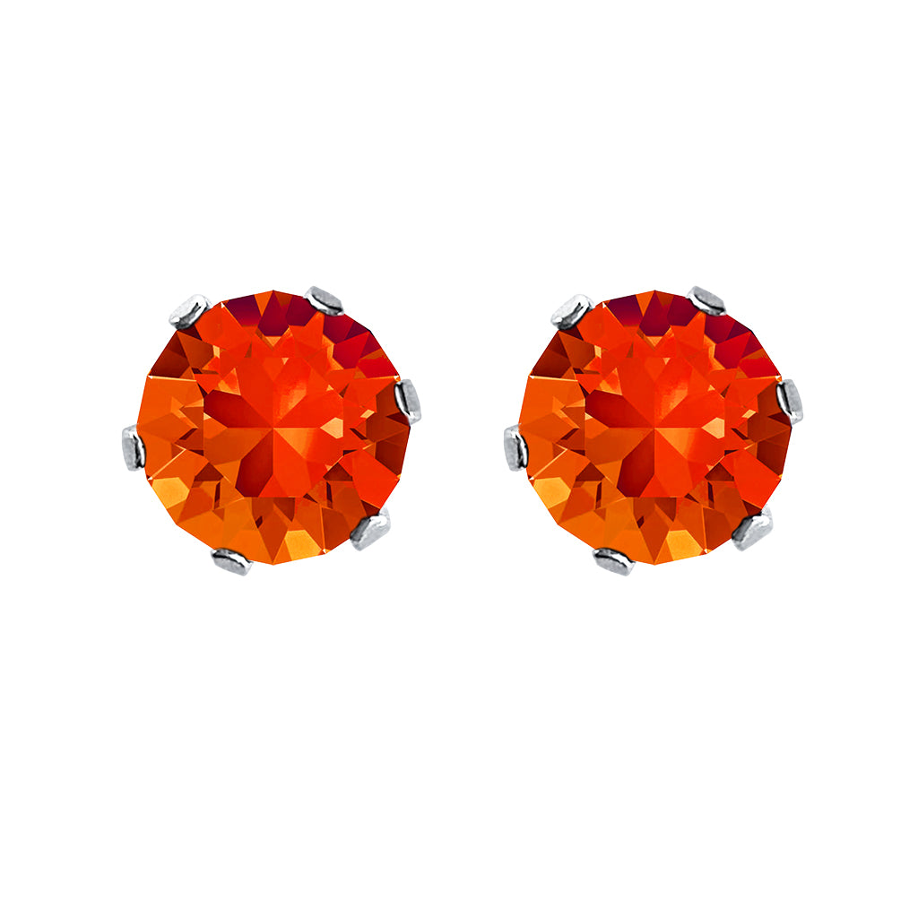 swarovski solitaire earrings | choice of colours fire opal
