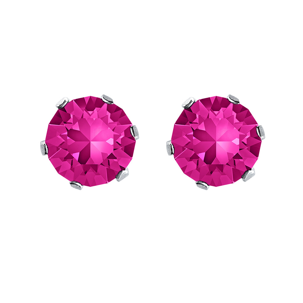 swarovski solitaire earrings | choice of colours fuchsia