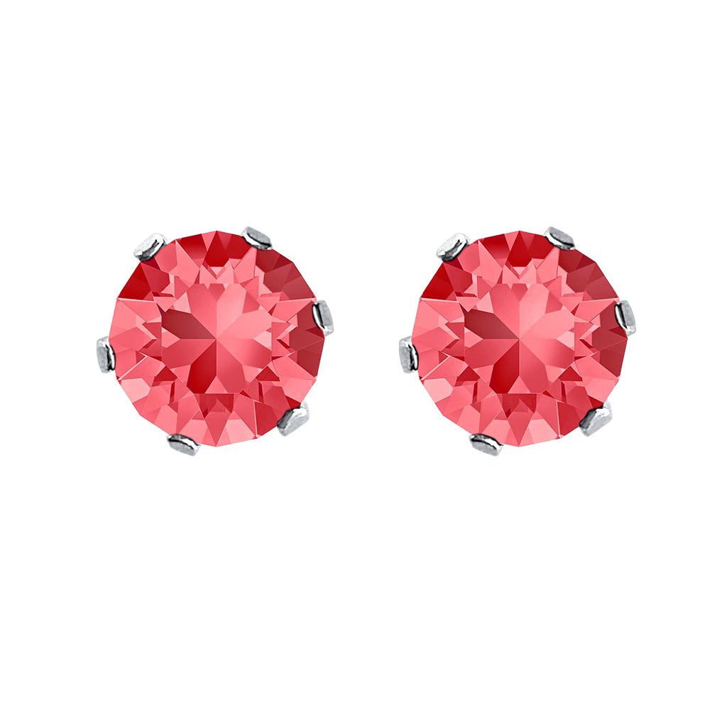 swarovski solitaire earrings | choice of colours indian pink
