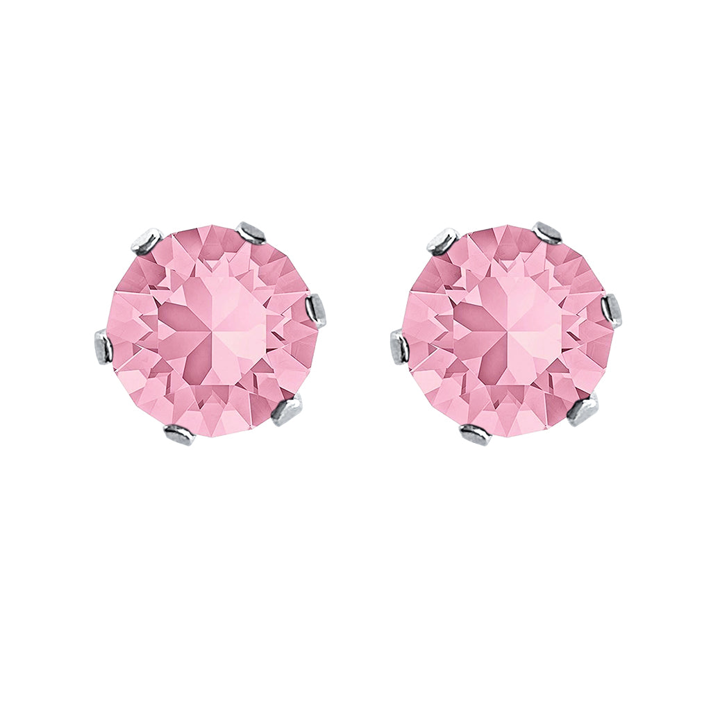 swarovski solitaire earrings | choice of colours light rose