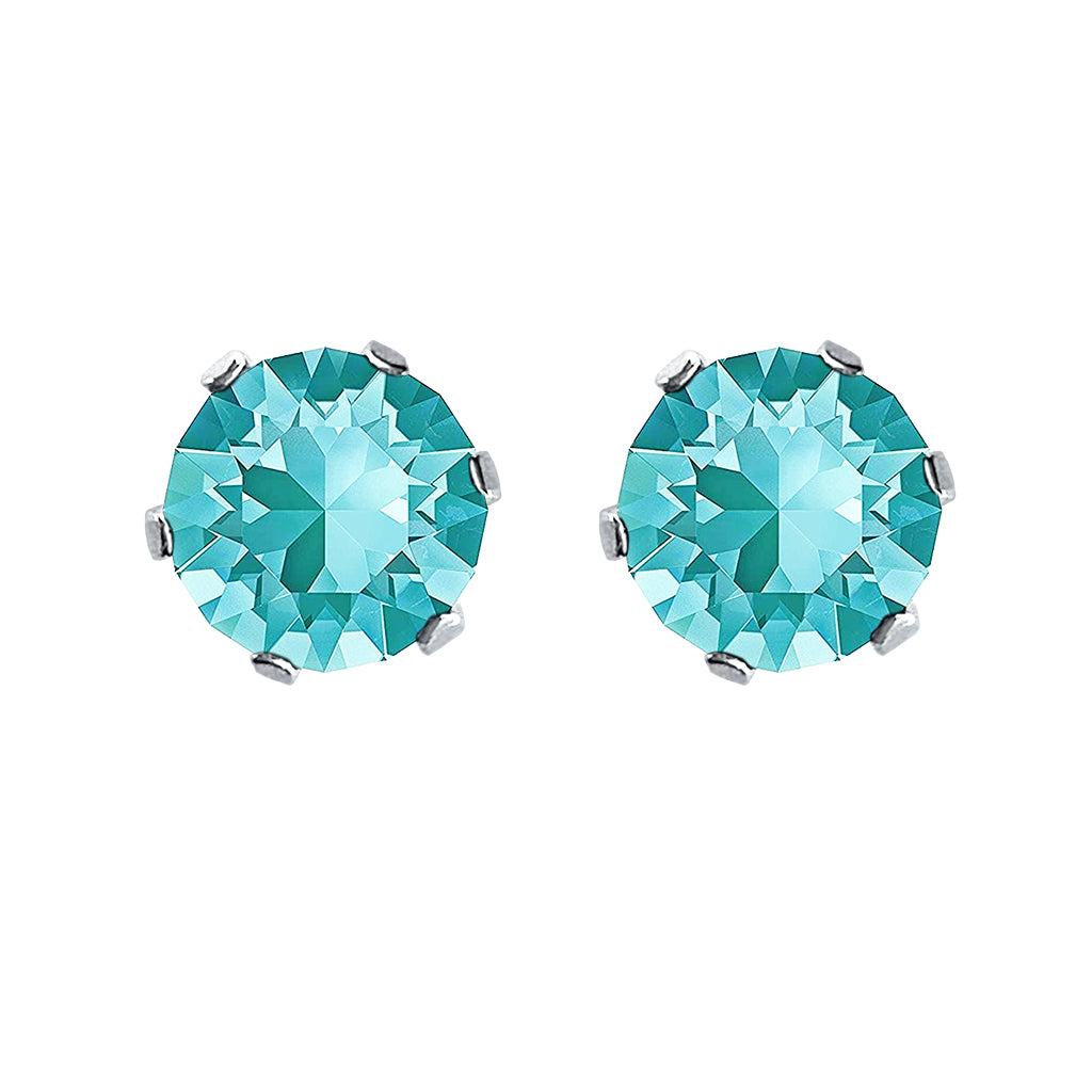 swarovski solitaire earrings | choice of colours light turquoise