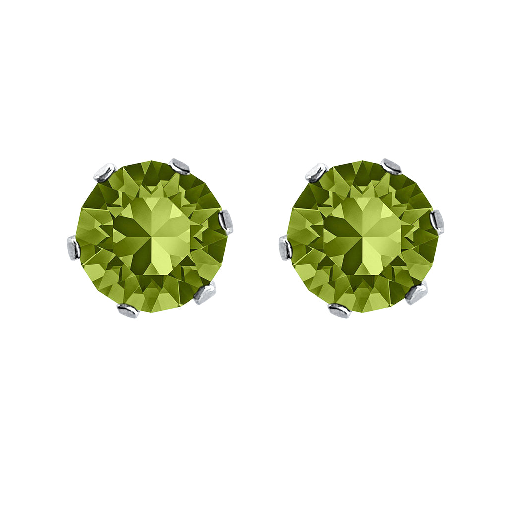 swarovski solitaire earrings | choice of colours olivine