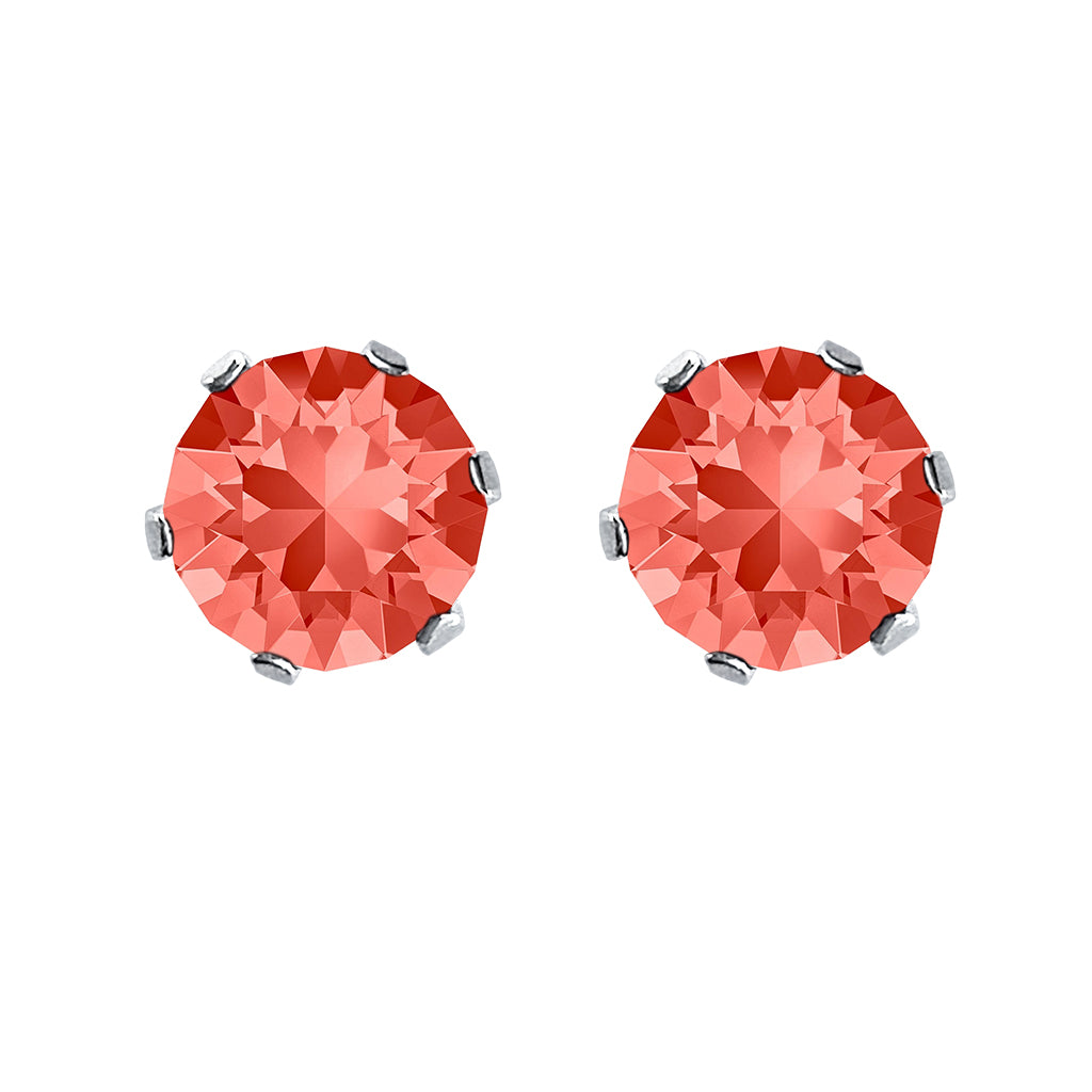 swarovski solitaire earrings | choice of colours padparadscha