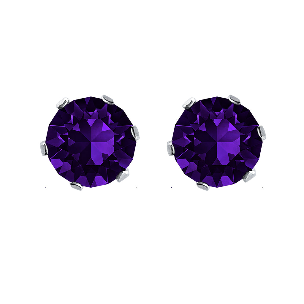 swarovski solitaire earrings | choice of colours purple velvet