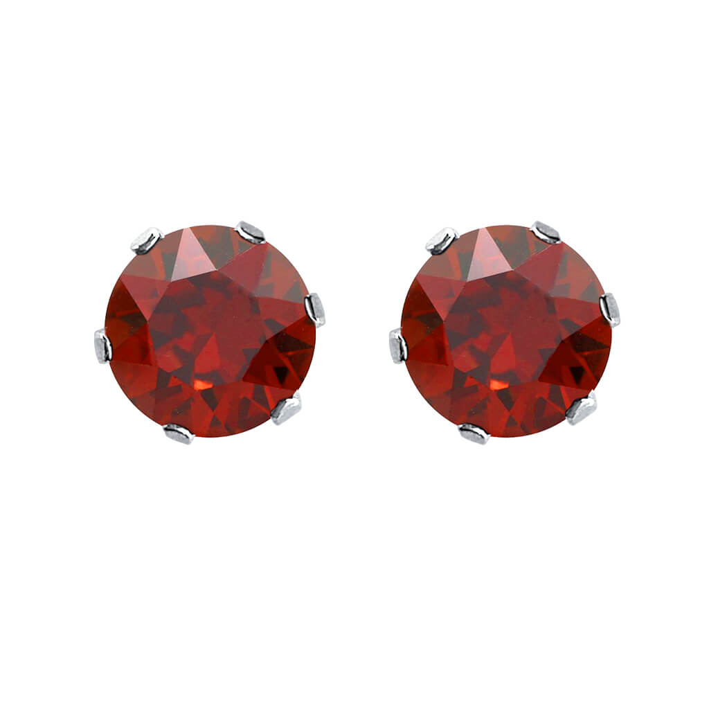 swarovski solitaire earrings | choice of colours red magma