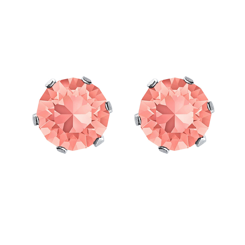 swarovski solitaire earrings | choice of colours rose peach