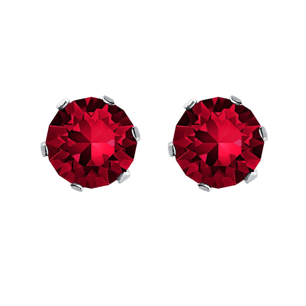 swarovski solitaire earrings | choice of colours ruby