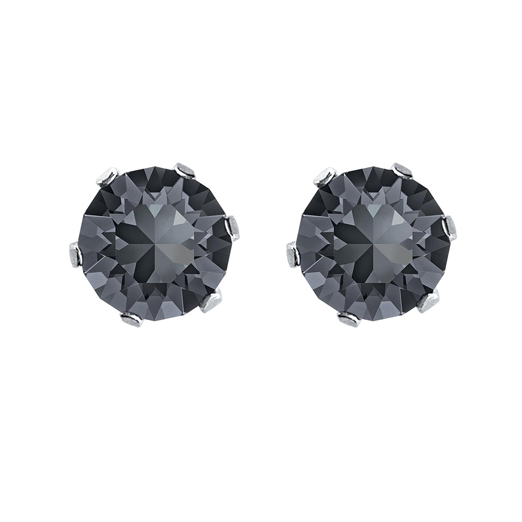 swarovski solitaire earrings | choice of colours silver night