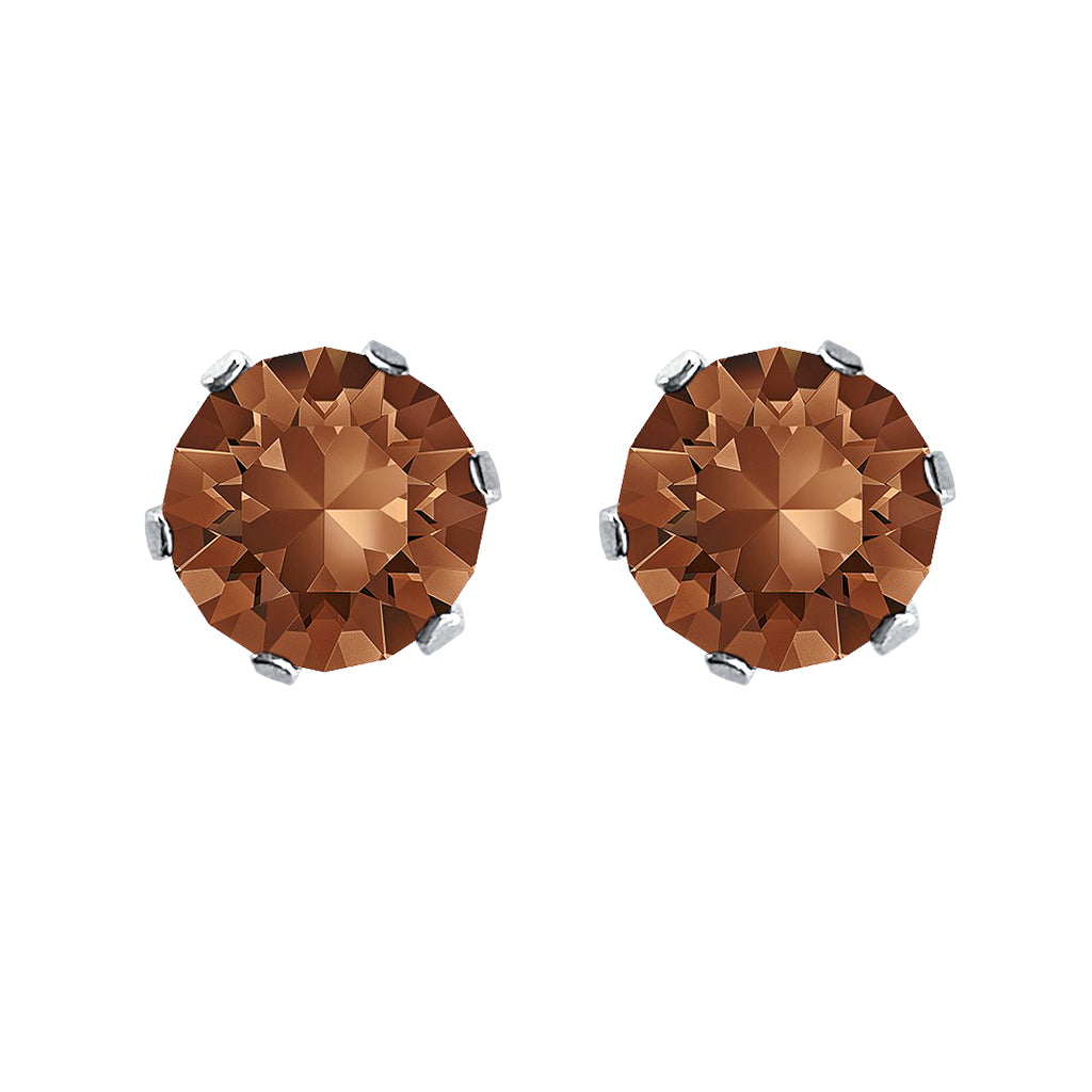 swarovski solitaire earrings | choice of colours smoked topaz