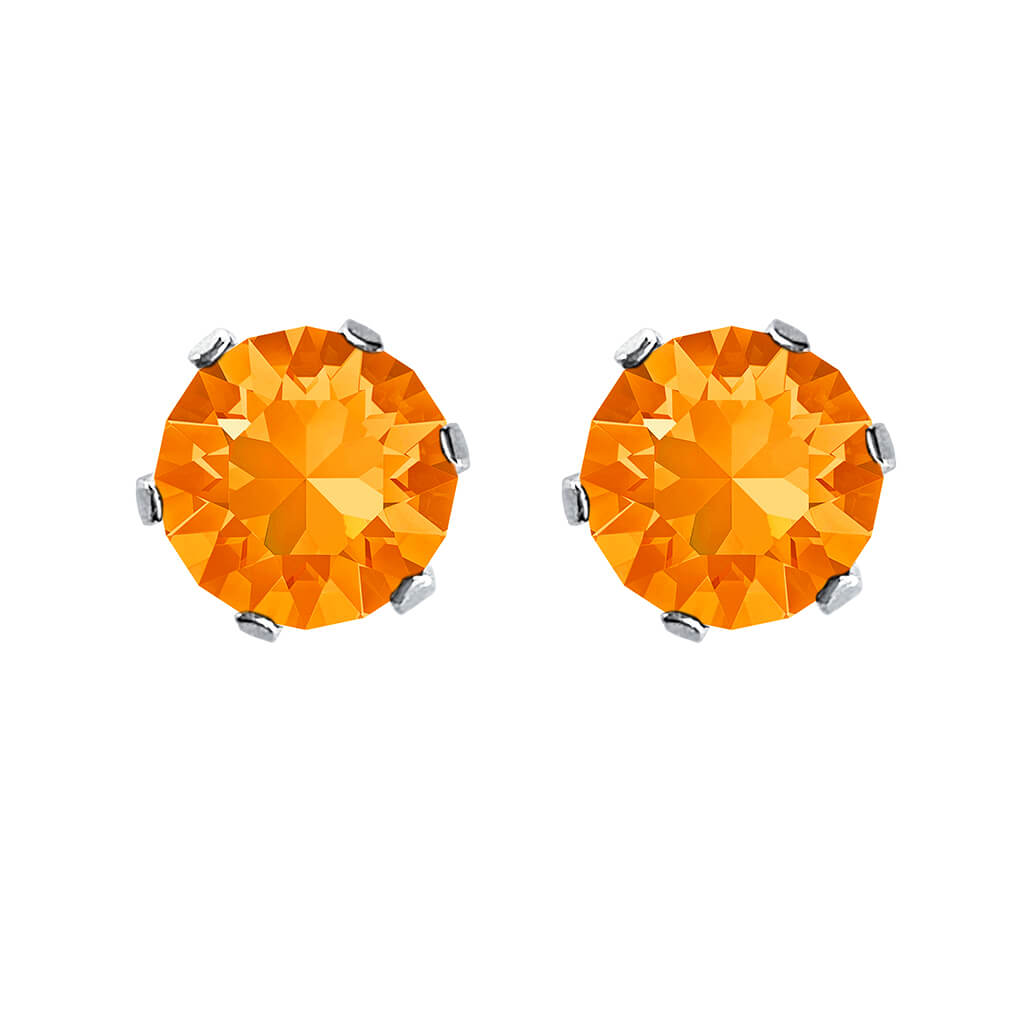 swarovski solitaire earrings | choice of colours tangerine