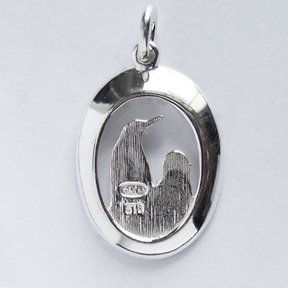 back of sterling silver Antarctica charm