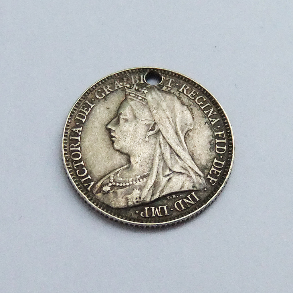 Victorian Love Token Coin Charm Engraved GJH
