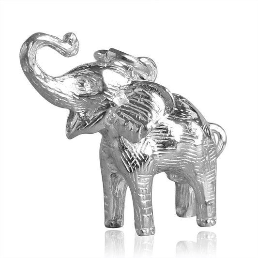 Asian Elephant Charm Sterling Silver Front