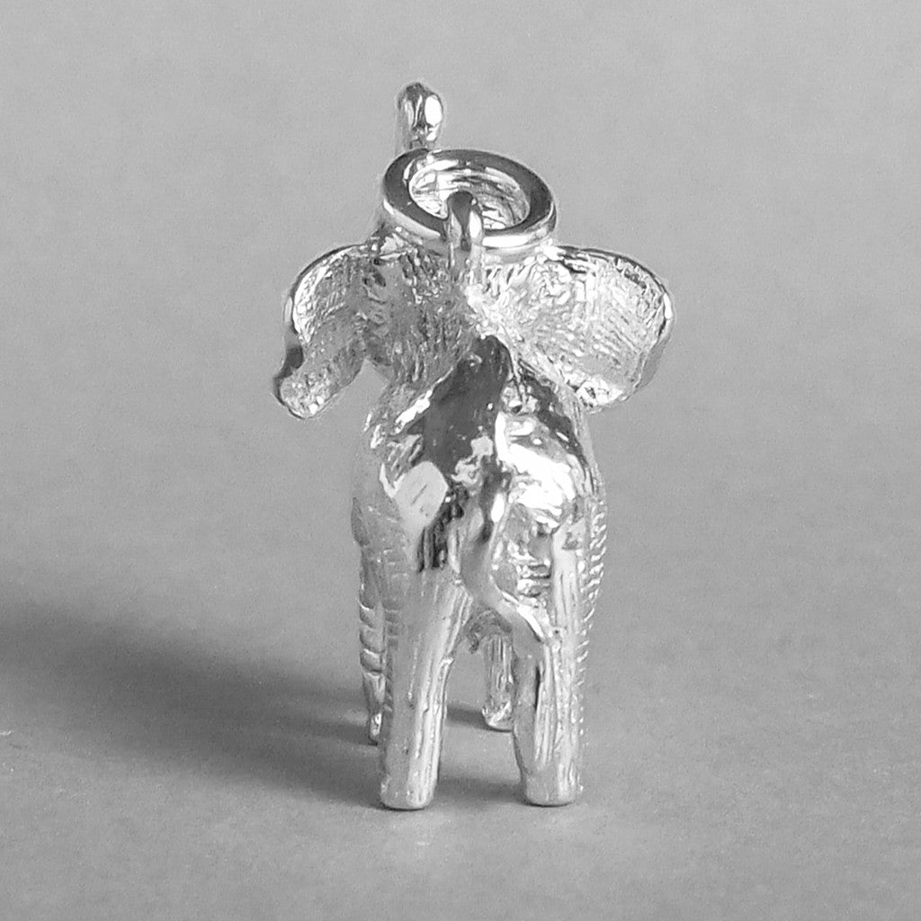 Asian Elephant Charm Sterling Silver Rear