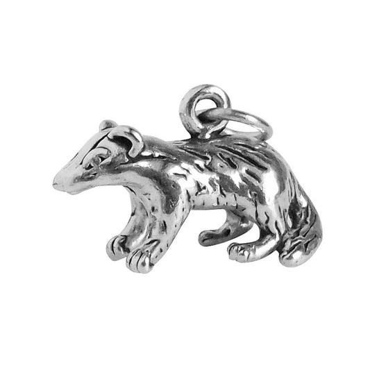Badger Charm sterling silver animal pendant