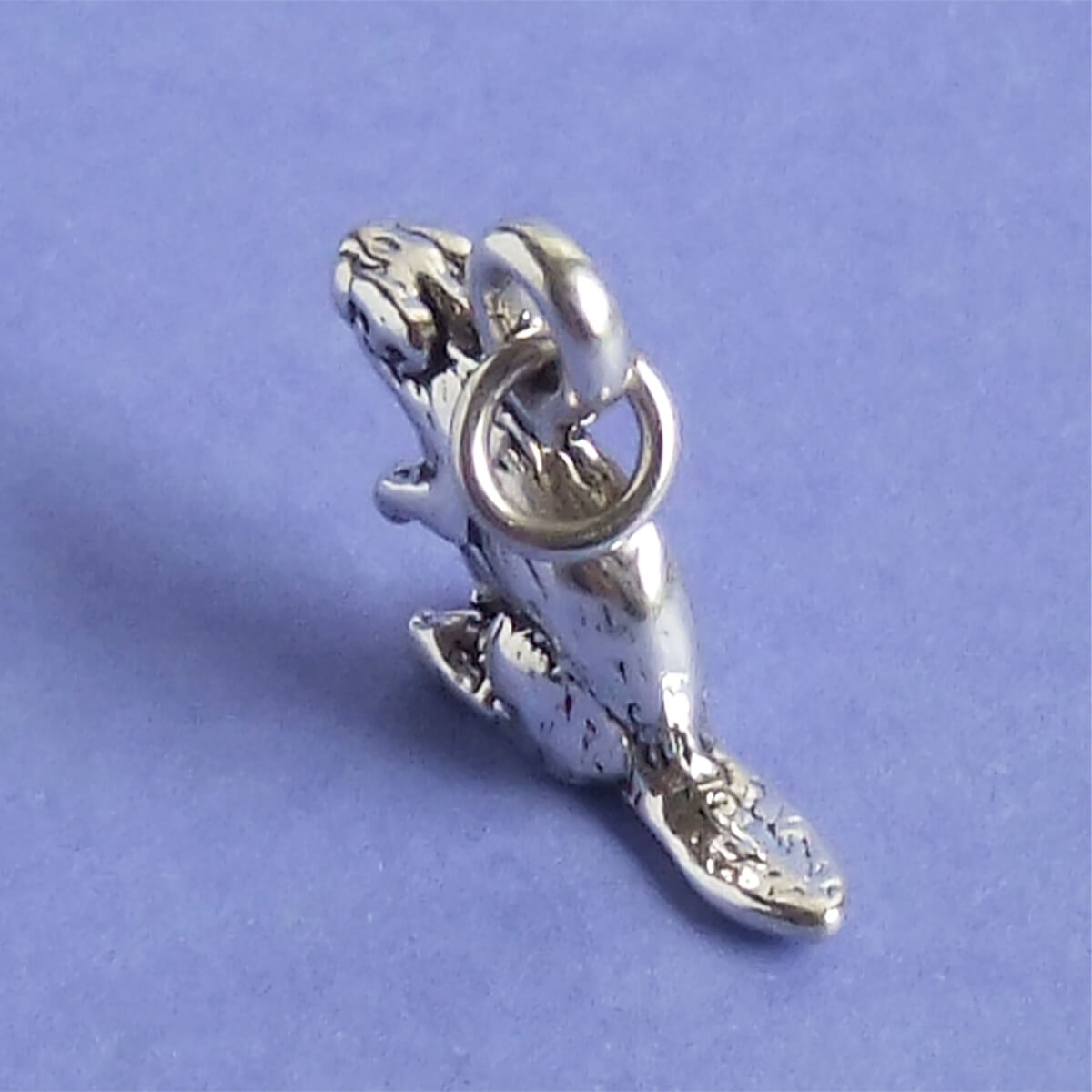 Beaver charm sterling silver animal pendant