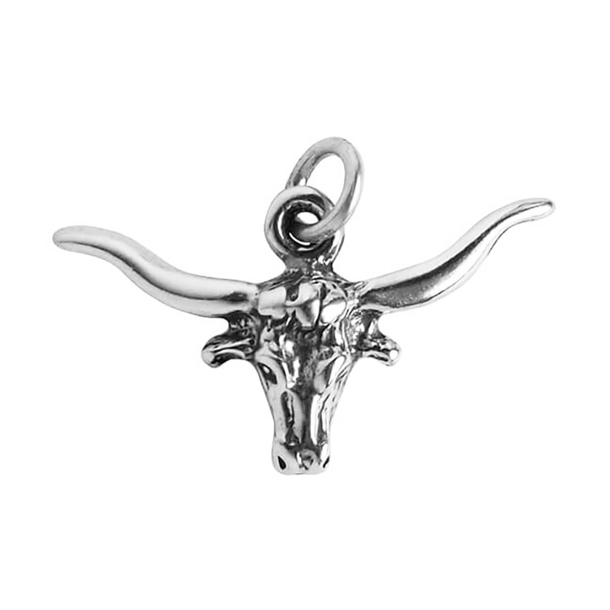 Longhorn cow charm 925 sterling silver pendant | Charmarama