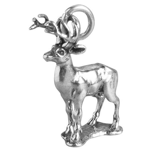 Sterling silver standing deer stag charm