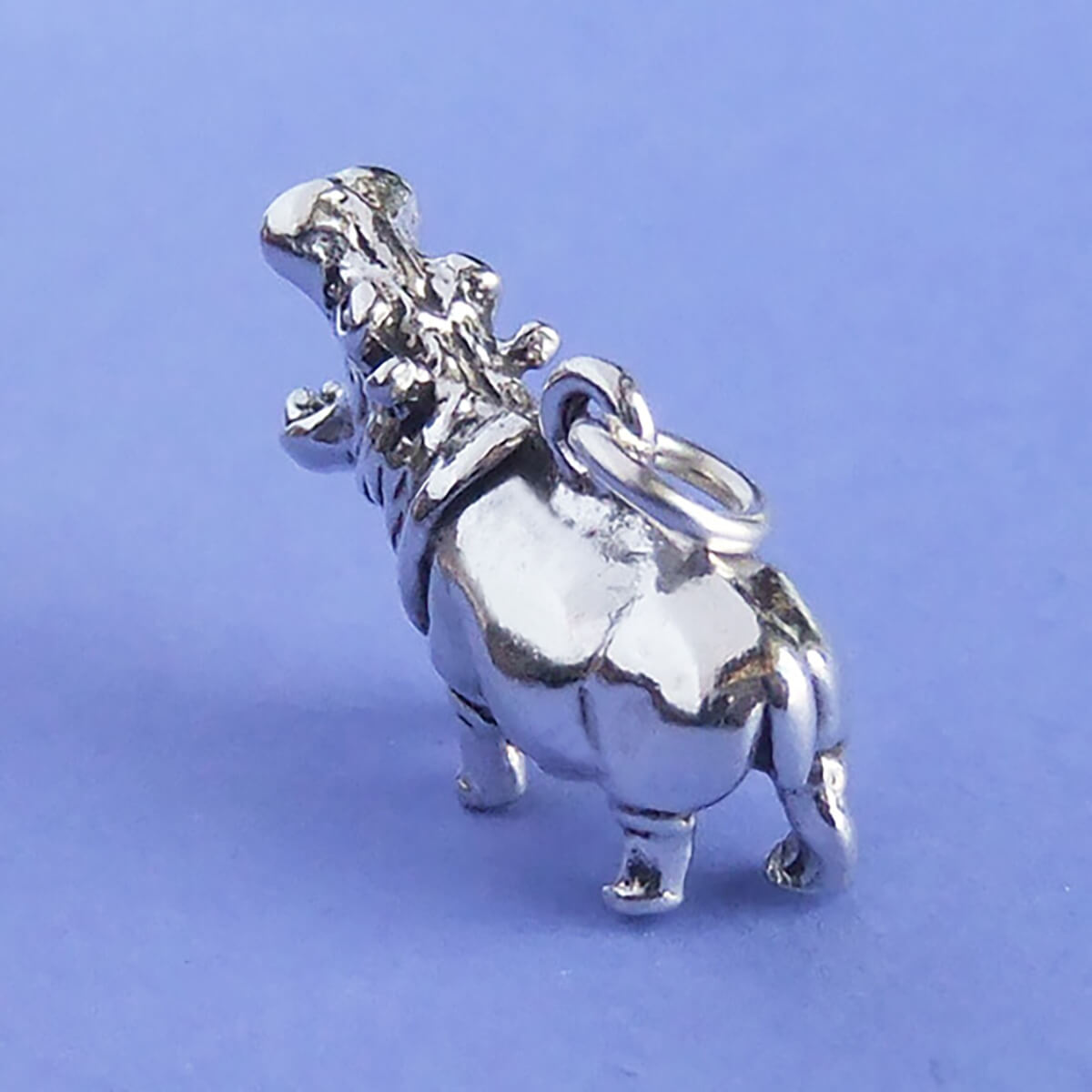 hippo charm sterling silver African safari pendant