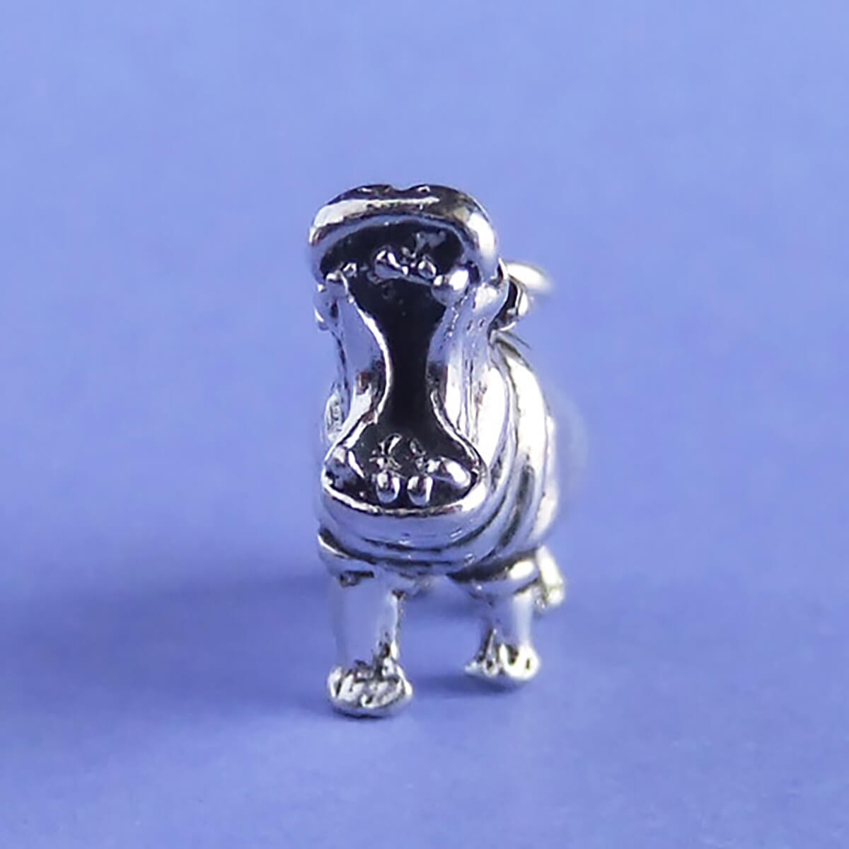 hippopotamus charm sterling silver African safari pendant